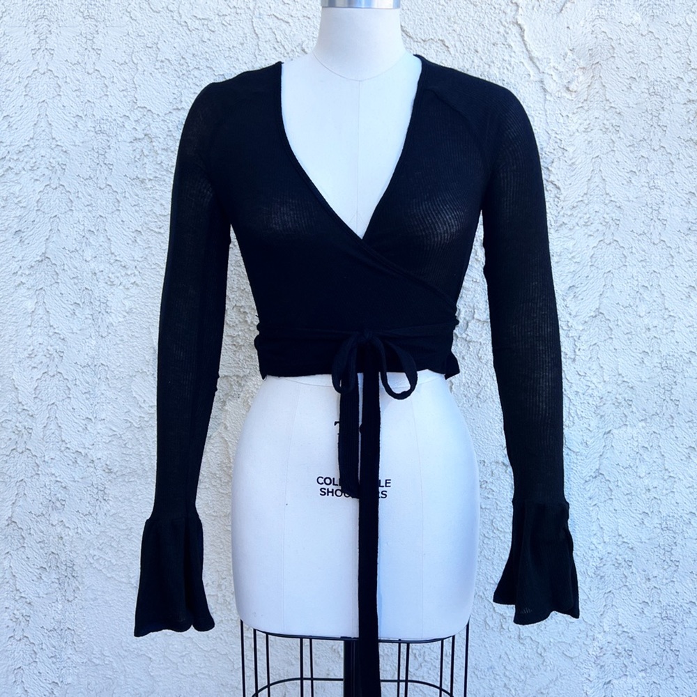 Cropped Wrap Sweater